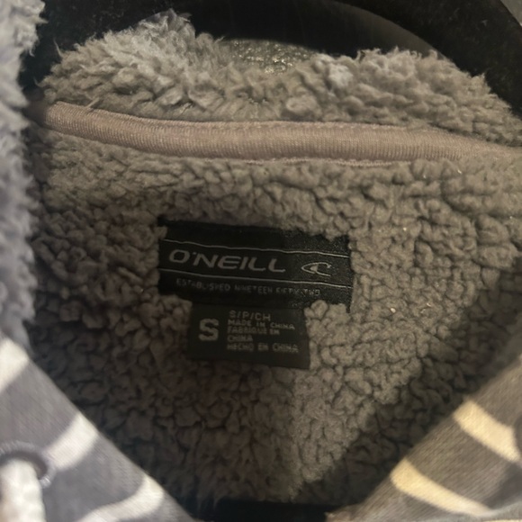 Men’s O’Neill zip up utility sweatshirt with stripe and Teddy inside - Picture 3 of 4